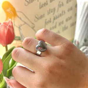 Heart Locket Ring | Adjustable ring, dainty ring, silver ring, heart ring, coquette jewelry, Valentine’s Day, gift ideas for gf, cute ring