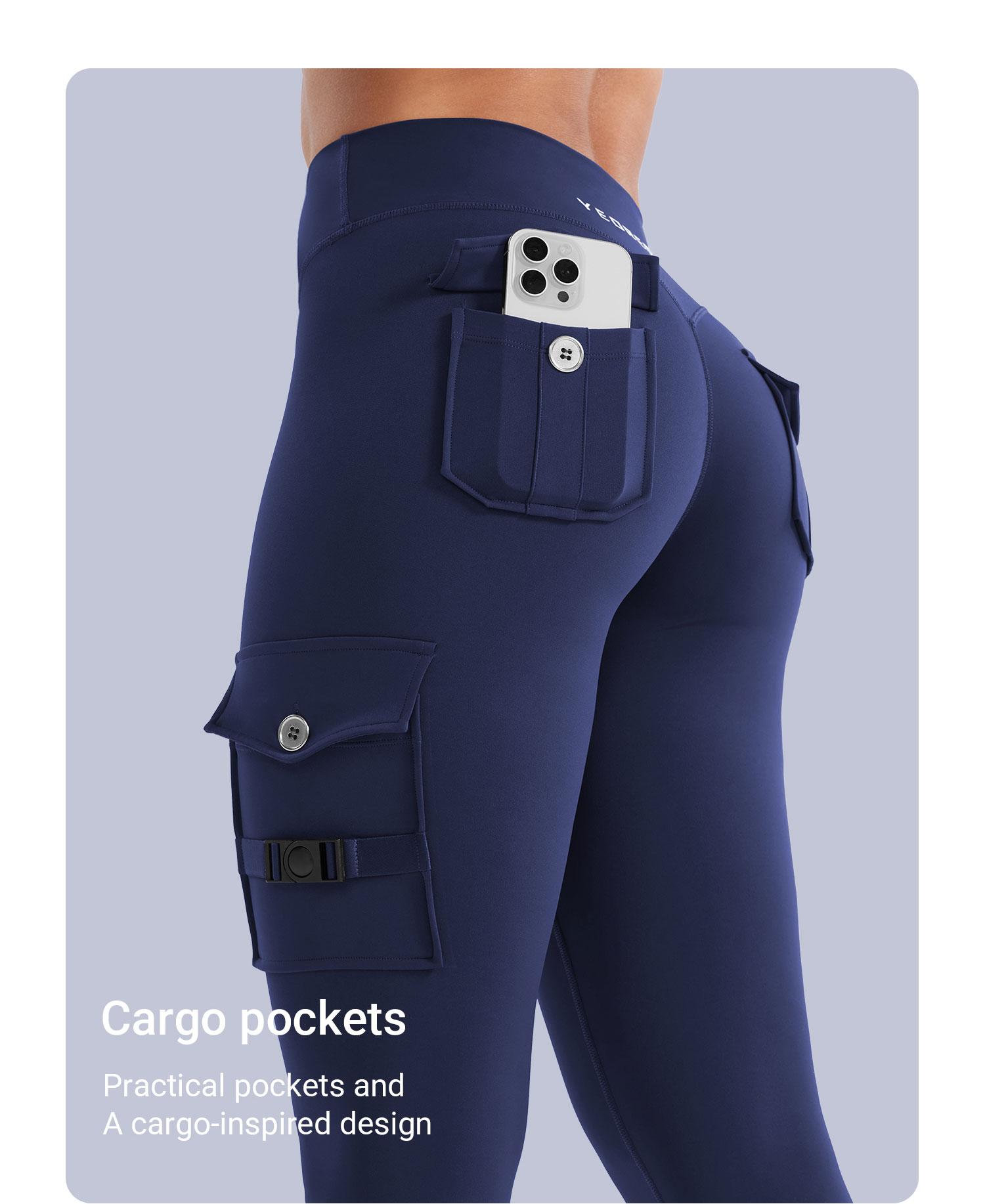 YEOREO CoreFlex Workout Cargo Leggings with Pockets for Women Hidden Scrunch Butt Lifting Leggings Gym Yoga Pants SpringStatements