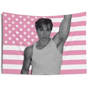 Tapestry Nicholas Chavez Pink American Flag Tapestry Gift For Woman For Man Loves Nicholas Chavez Wall Art Tapestry Poster Gifts Monsters Gift Free Menendez Brothers Nicholas Chaves Gifts