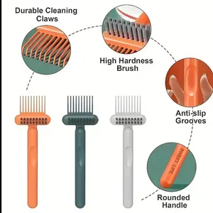 2pcs 2-in-1 Comb Plastic Cleaning Brush for Air Cushion Combs, Hair Cleaning Hooks, Comb Gap Cleaning Tool, Reusable Curling Comb Cleaner, Hair Comb Gap Cleaning Brush, Compact and Portable Care