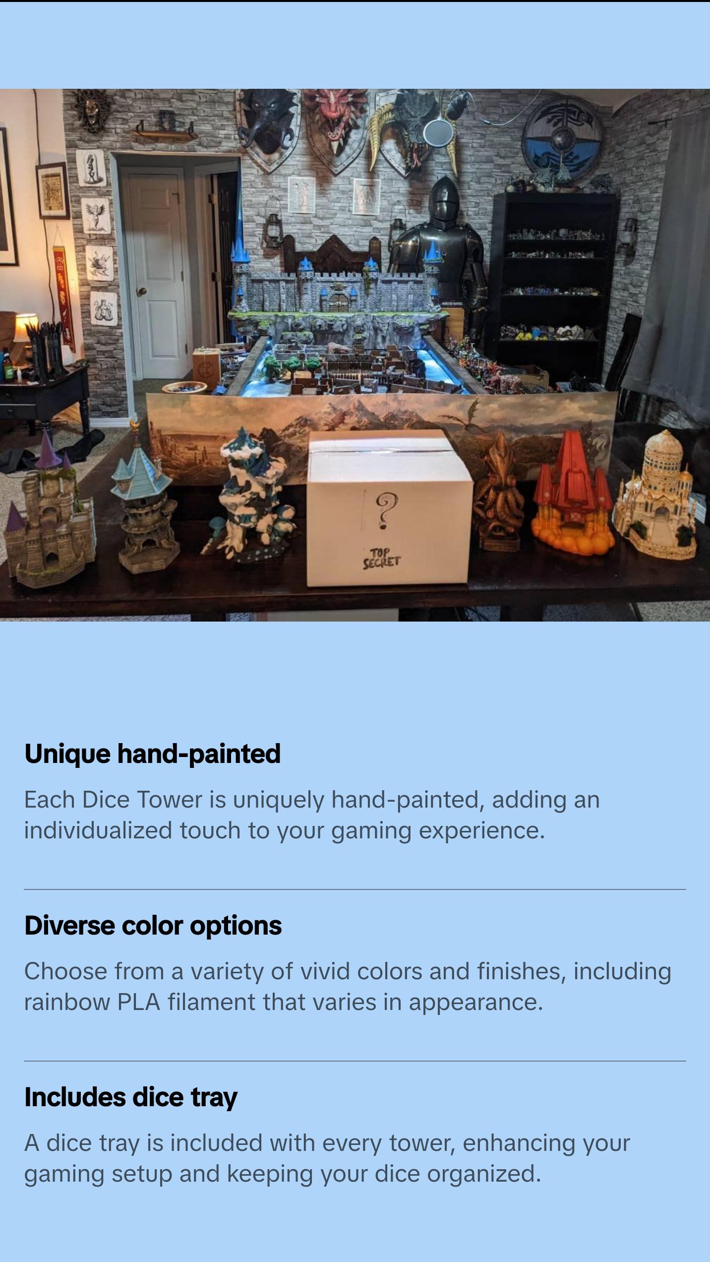 Mystery Loot Box - Random 3D Printed Dice Tower that is Hand Painted Mystery Loot Box - Random 3D Printed Dice Tower that is Hand Painted