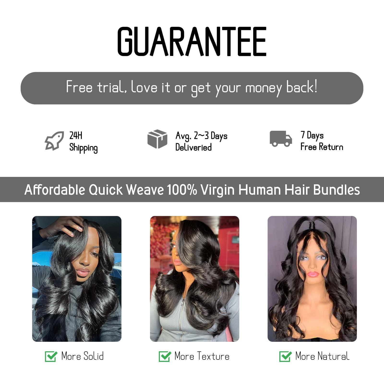[Wequeen] Transparent & HD Lace Closure 10A Grade 2"x6";4"x4";5"x5";13"x4" Upgrade Body Wave Straight #1B Natural Black 12-20inch Budget Friendly