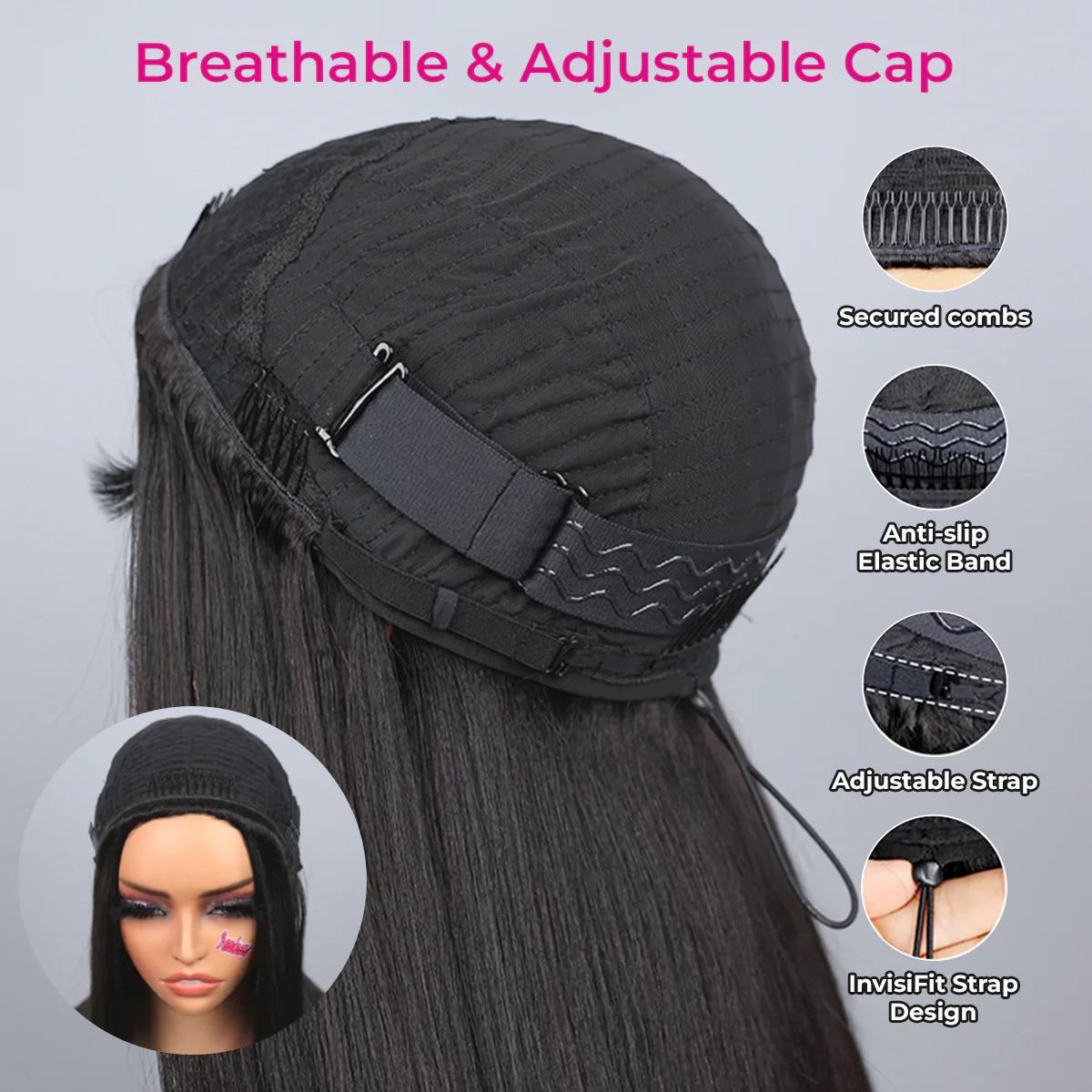 [WEAR GO HALF WIG] ISEE New In Pre-Styled Layered Cut Yaki Straight & Kinky Straight Half Wig InvisiFit Strap Flip Over Wig #Category Spotlight