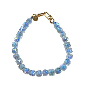 Gold Blush Prism Chain- Iridescent Crystal Bag Charm Chain, Sparkle Prism Strap (18")