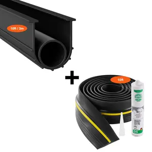 Garage Door Threshold And Bottom Seals Kit, 10 Ft Universal Waterproof PVC Weather Stripping Set For Exterior And Interior Doors, Door Sweep And Seal Replacement, Easy Installation, Durable Weatherproofing Solution