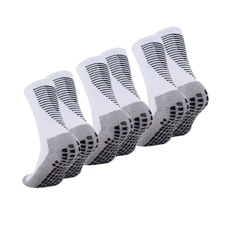 Men's Non Slip Soccer Grip Socks, Breathable Cushioned Football Crew Socks, Anti Skid Athletic Sports Socks for Basketball Gym Workout