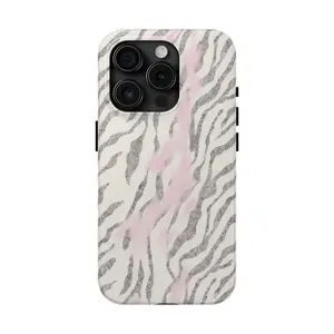 Chic Zebra Print Shockproof Protective Phone Case, Waterproof Shell Casing Cover, Trendy Tech Accessory, Unique Birthday Gift for Her, Compatible with iPhone 13