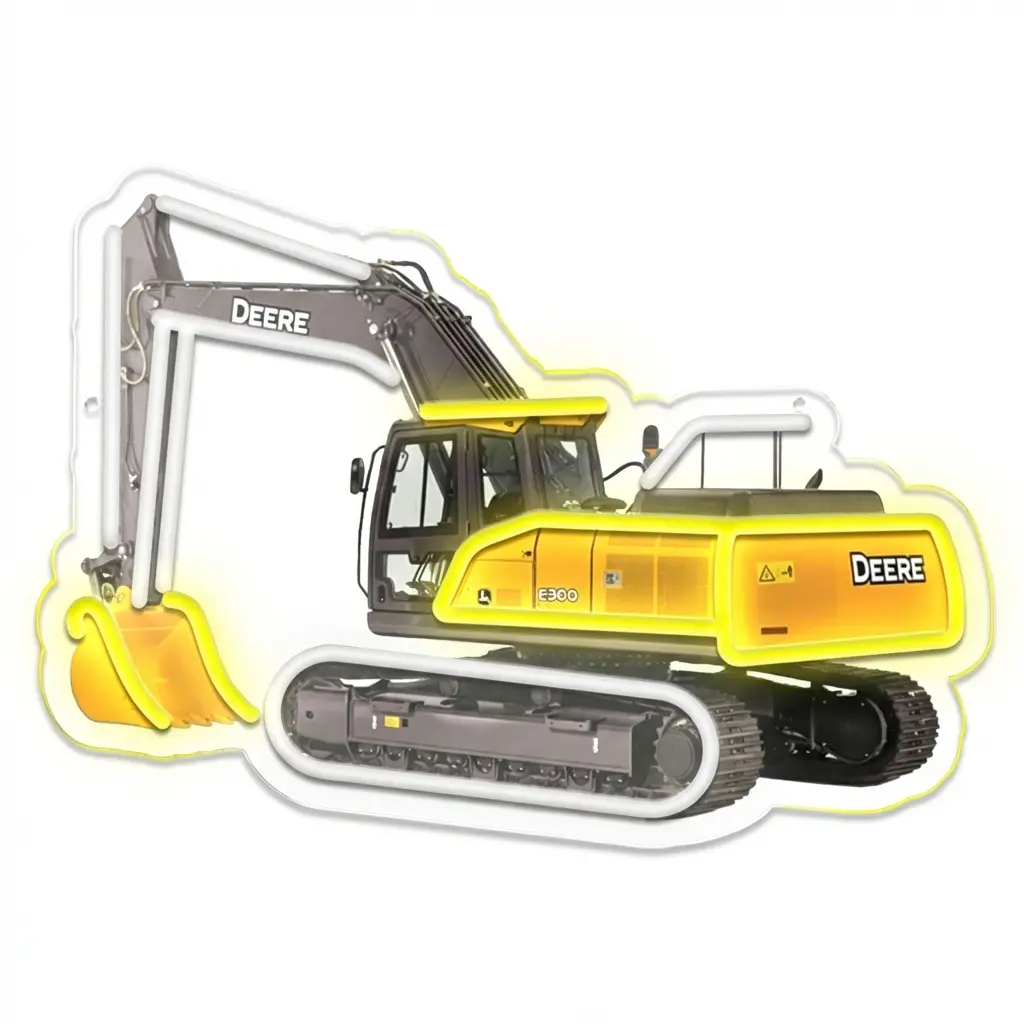 Excavator LED Neon Light Sign,Garage, Man Cave, Workshop,Eye-Catching Industrial Neon Signs Gift for Men, Mechanics,Room Decor