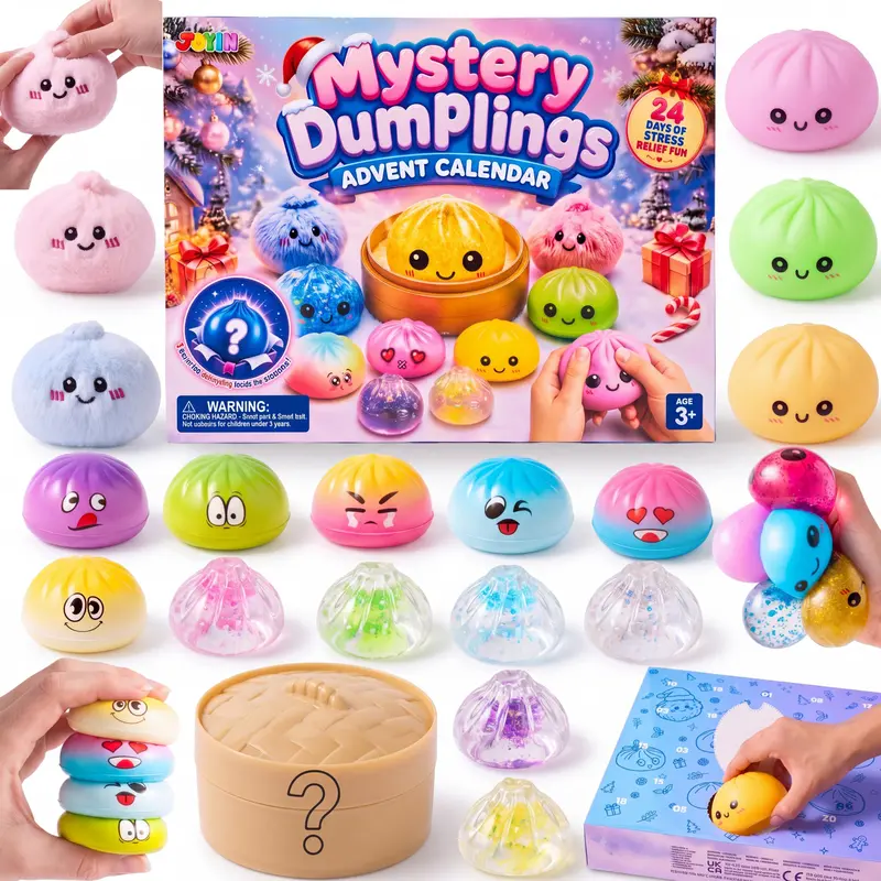 JOYIN 24 Pcs Mystery Dumpling Toys Advent Calendar / JOYIN 24 Pcs Squishy Dumpling Toys Advent Calendar