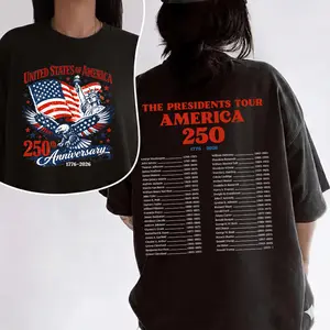 {Graphic Tee 100 %cotton}America 250 Year Anniversary T-Shirt, Patriotic USA History Graphic Tee, Unisex Cotton Casual Streetwear Shirt, Independence Day Summer Top, 250th USA Celebration, Verano Camiseta