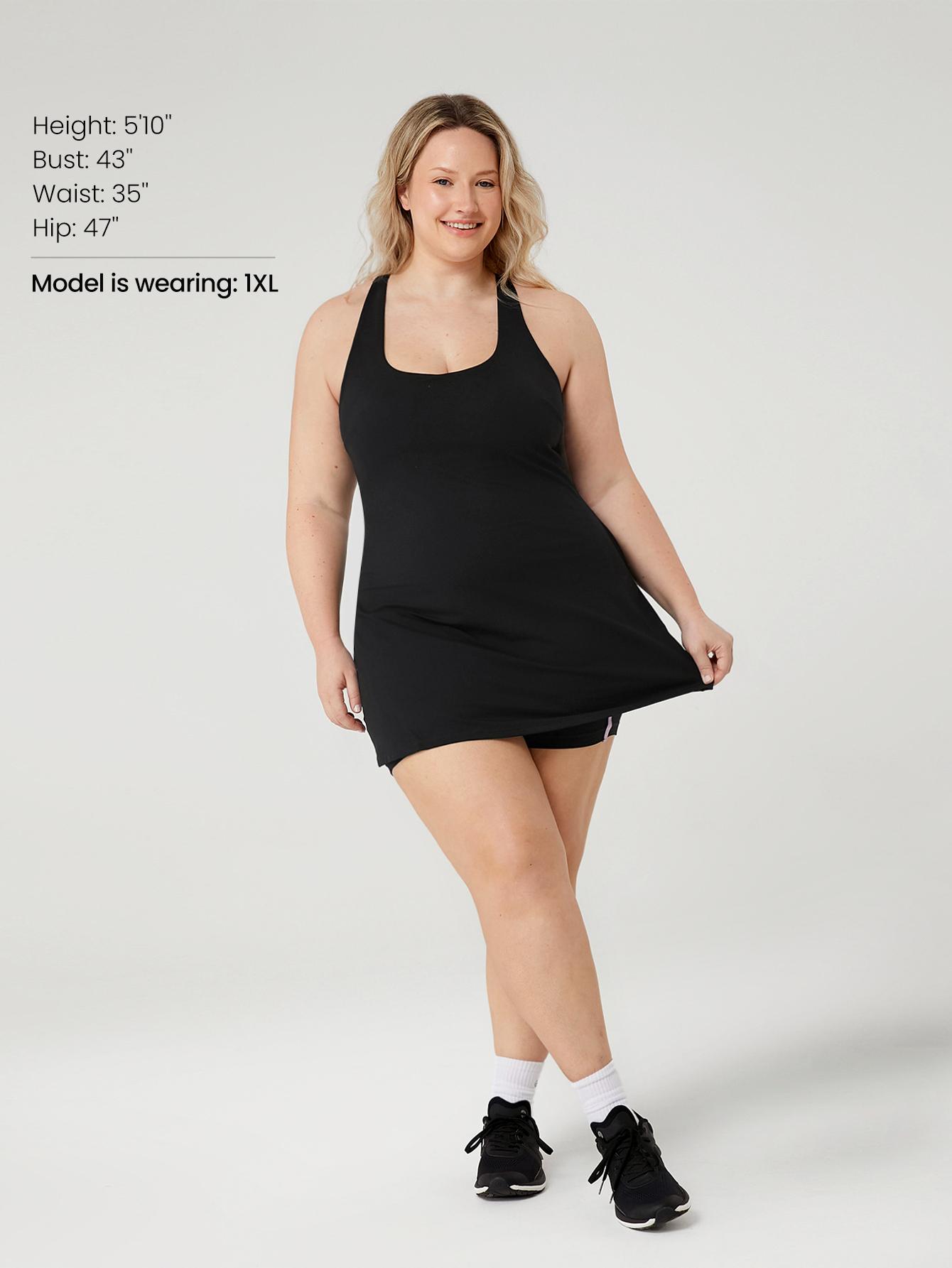 GLOWMODE FeatherFit-Air Peekaboo Plus Size Dress Built-In Shorts Pocket Anti-Slip Strips Dress TikTokShopBlackFriday