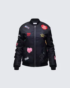 Becky Black Multi Patch Bomber