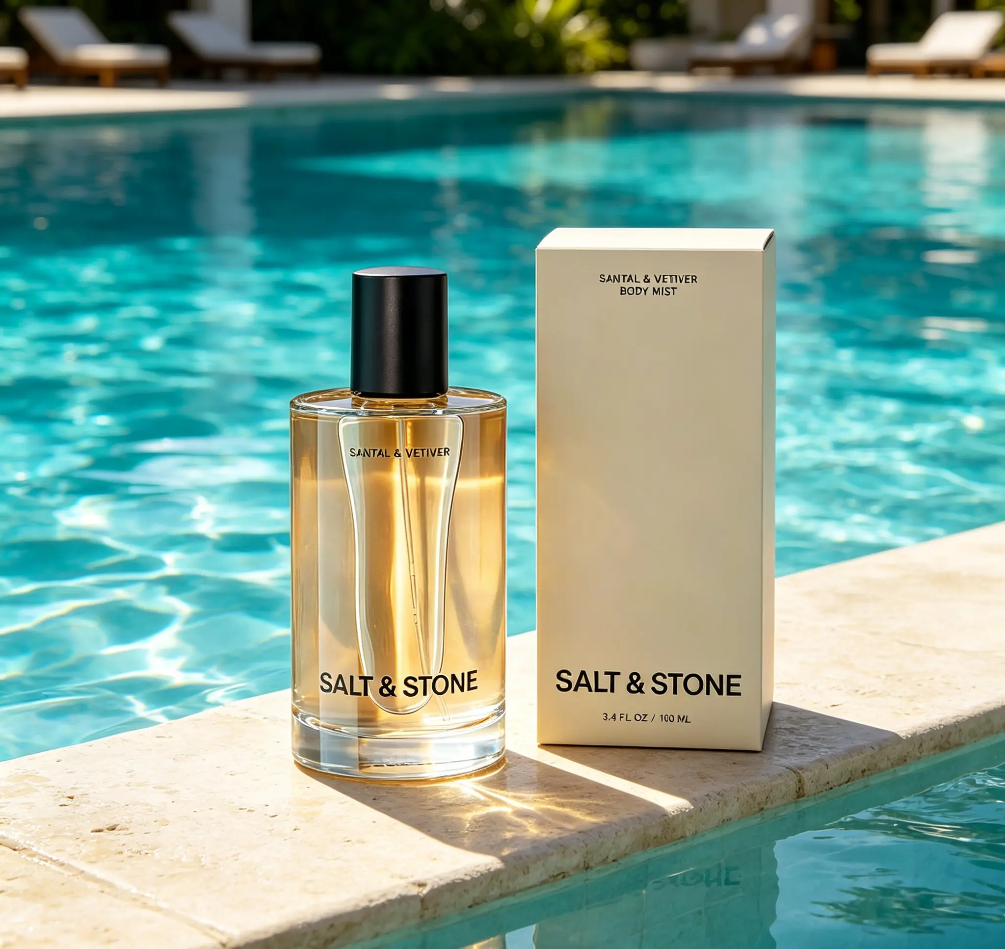 Salt & Stone Body Mist – Santal & Vetiver Scent, 3.4 Fl Oz / 100ml, Skincare-Infused Hair & Body Spray for Women & Men, Hydrating Fragrance with Glycerin & Red Algae, Vegan & Cruelty-Free