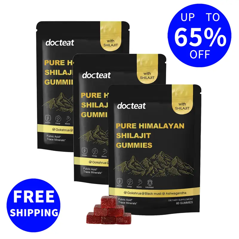 Shilajit Gummies With Ashwagandha, Gokshura & Black Ginger| 60 Gummies| shilajit for men Daily Care Support for Enhancing Physical Energy Vitality Supplement