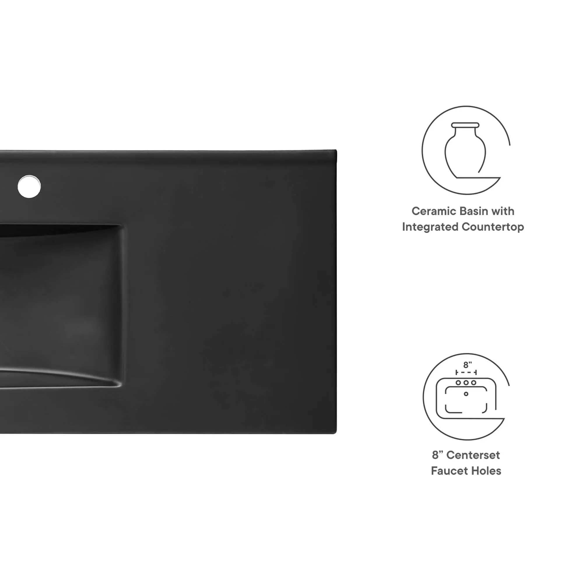 Cayman 48" Single Basin Bathroom Sink in Black