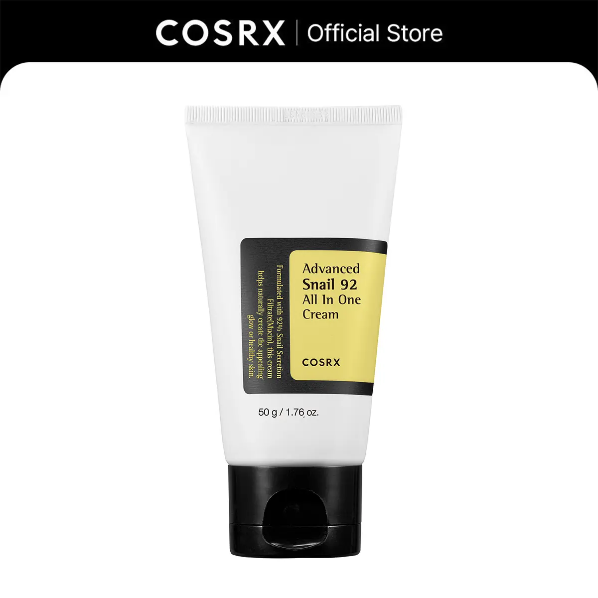 [COSRX Official] Advanced Snail 92 All In One Cream (Tube, 50g) | 92% Snail Mucin, Redness Care, Soothing, Nourishing, Relieving snail slime