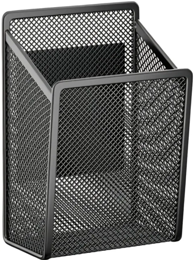 Magnetic Pen Holder - Single Magnetic Pencil Locker Holder Organizer, Strong Magnets Mesh Marker Holder Pen Basket for Whiteboard, Refrigerator and Locker