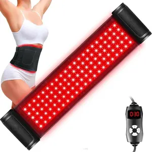 Red Light Therapy Waist Belt - 660nm red light + 850nm near-infrared light - 105 triple LEDs - Relieves muscle soreness - Portable wraparound belt