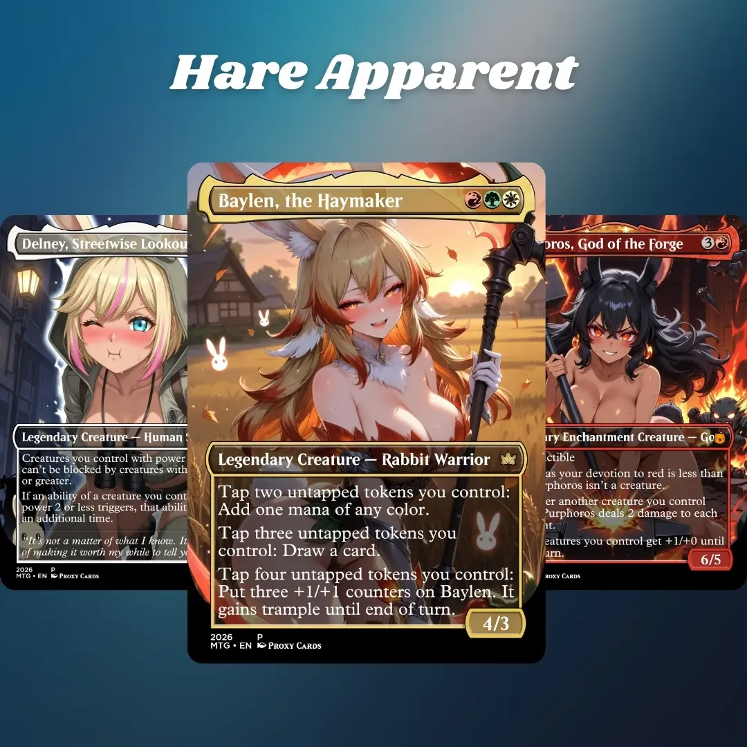 MTG Proxy 100+ Card Commander Deck Hare Apparent Rabbit Tribal Go-Wide Tokens & Swarm Synergy Strategy Theme Ready to Play Magic Style Deck Perfect Gift for Collectors and Card Player