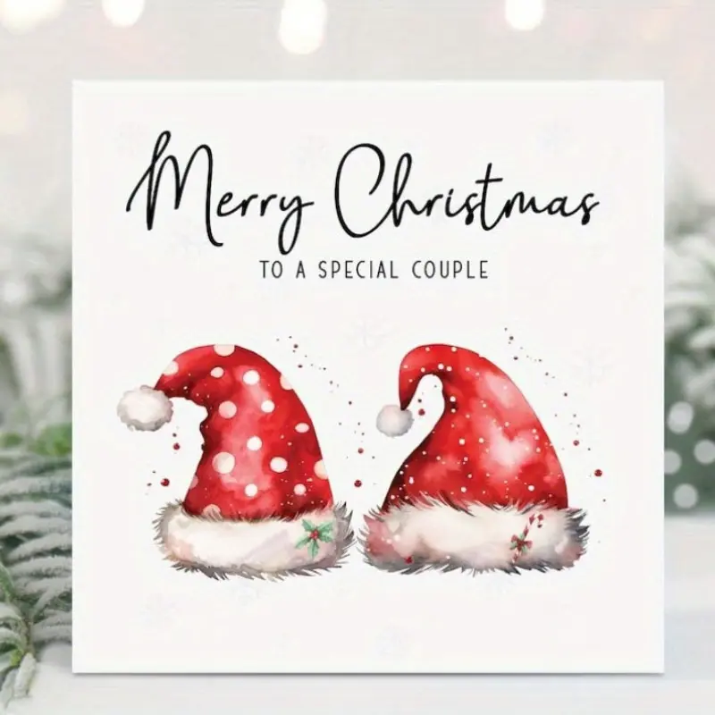 1pcCouple Christmas Card, Special Couple Christmas Card, Santa Hats, Special Couple, Couple Card, Christmas