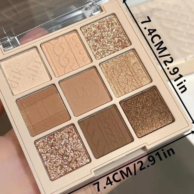 9-color Nude Matte Eyeshadow Palette, Shimmer & Shine Eyeshadow Palette, Matte Glitter Eye Shadows Palette, Ideal Gift for Women & Girls, Cosmetic Tool, Makeup Accessories, Summer Gift, Fall Gift