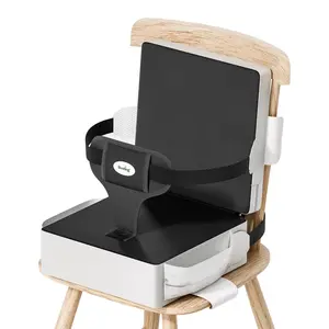 Toddler Booster Seat for Kitchen Chair, Anti-Slip Dining Table Booster Seat w/Backrest & Adjustable Shoulder Straps, Polyester Waterproof & High-Density Foam, Portable Travel Baby Increasing Cushion