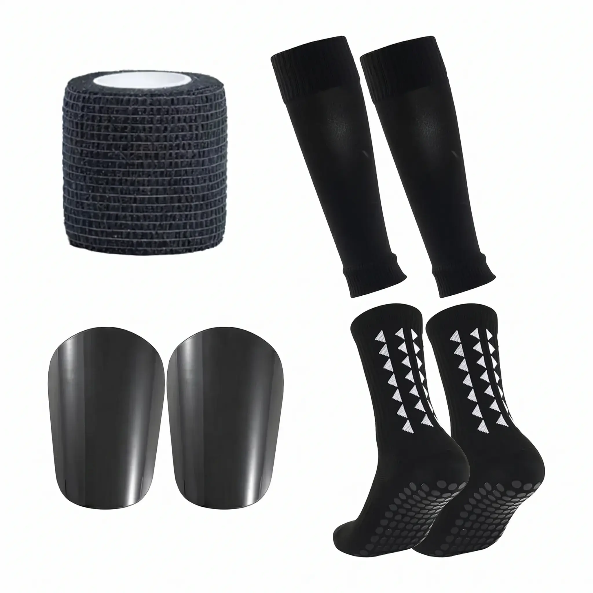Anti-slip Football Socks and Protection Board Set, Non-slip Football Socks Soccer Shin Guards, Football Protective Set for Men & Women, Soccer Accessories