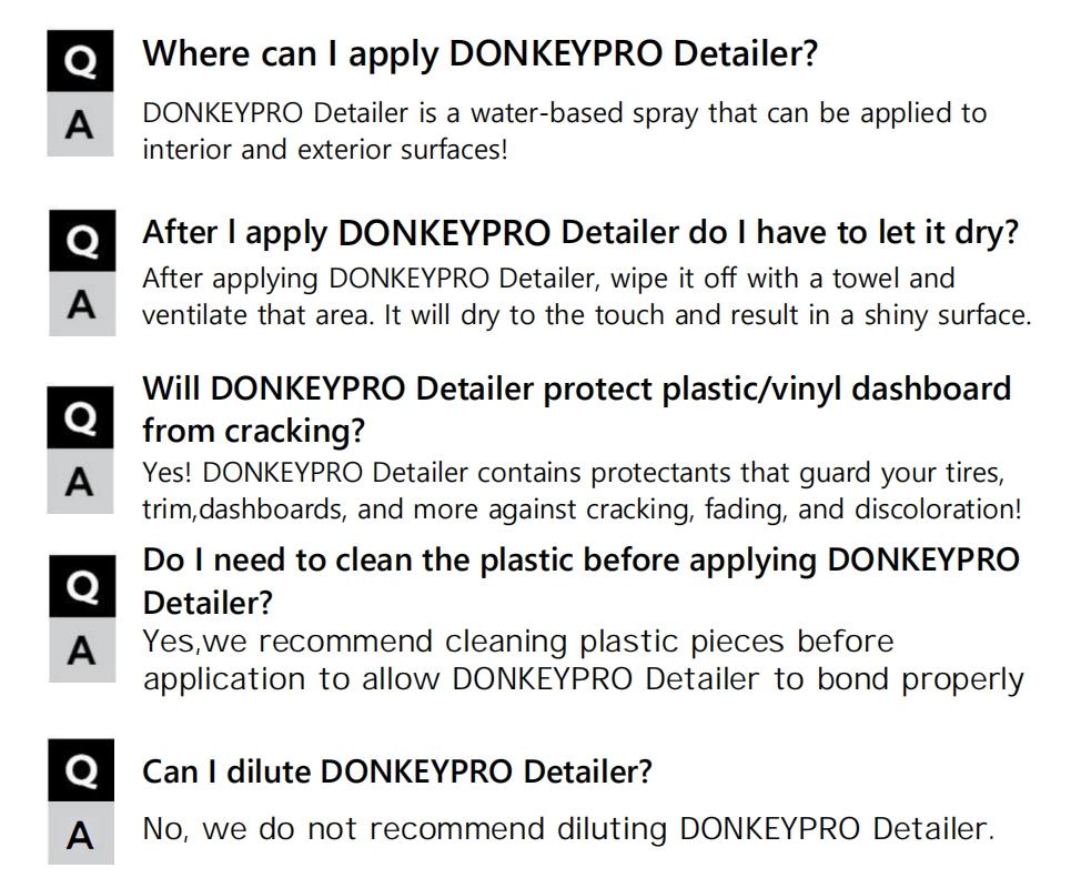 DONKEYPRO Car stuff Waterless Spray WaxInterior Care Cleaner 15OZ  Detailer for Car Interiors&Exteriors with Hygienic Protection Car cleaning spray car cleaning kit