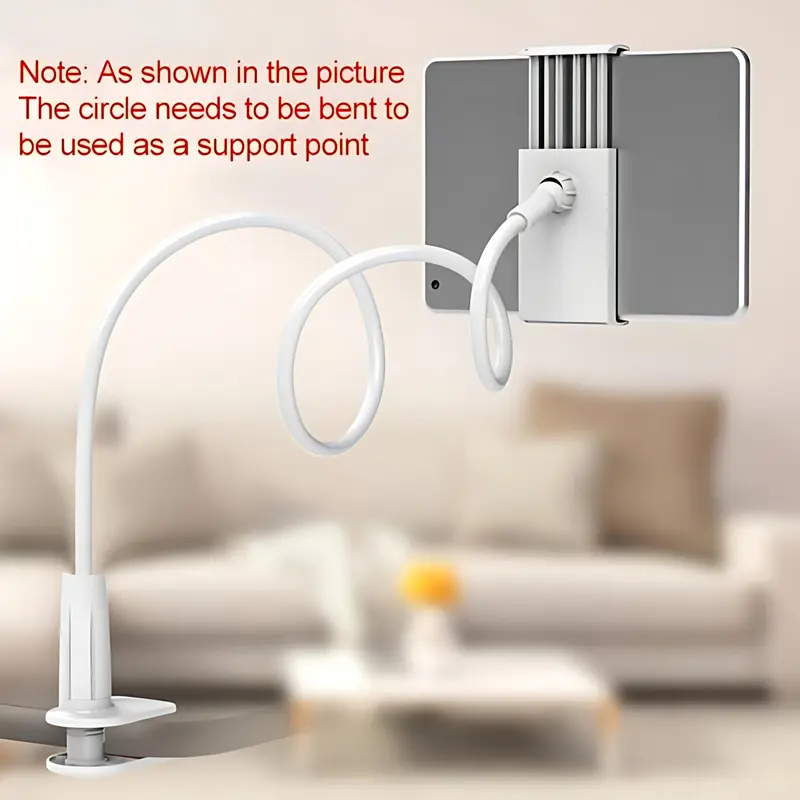 Adjustable Foldable Holder - Folding Sturdy ABS Plastic Phone Rack, 360° Angle Control Anti-Shake Arm Clamp Mount for Headboard/Desk, Hands-Free Compatible with Smartphone, iPhone, iPad, Kindle (Home Office Essential)
