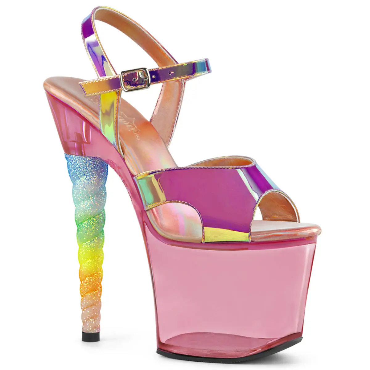 Women's Soft Platform Heel Sandals - Unicorn-711T Style Flip Flops, Open Toe Platform High Heel Shoes, Women's Fashion Shoe