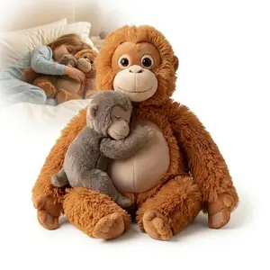 Mama Punch Monkey Plush Toy, Baby Monkey & Orangutan Plush Stuffed Animal, Protect Punch Orangutan Stuffed Animal, Cute Monkey Holding Plush Toy
