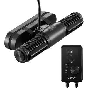 VEVOR Aquarium Wave Maker,  25W, 2380 GPH Adjustable Cross Flow Pump with Controller, Magnetic DC 24V Aquarium Powerhead, Strong Magnetic Base, 360° Rotating Wavemaker, for Saltwater Marine Freshwater