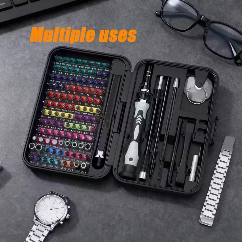 132 In 1 Precision Screwdriver Hardware Set, Magnetic Screwdriver Tool Set with 108pcs Bits, Multipurpose Screwdriver Tool Kit for Repairing Phone, Heavy Duty Industrial Tools, Precision Ratchet Screwdriver