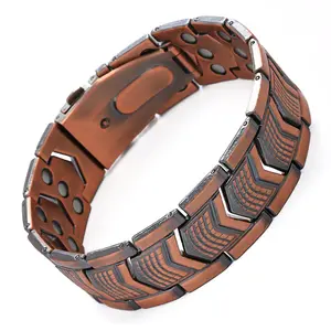 GleamJoy S Copper Bracelet for Men 3X Strength, Copper Jewelry with Powerful 3800 Gauss Magnets, Premium Fold-Over Clasp, Jewelry Gifts for Men Wearable