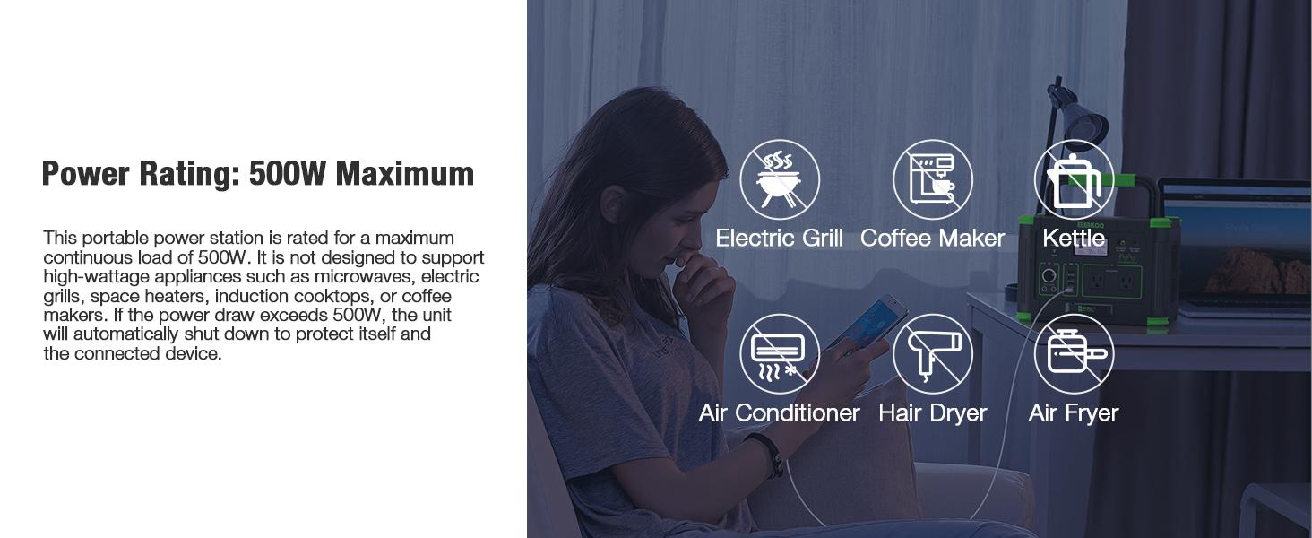 Outdoor Power Station: EBL 500W Solar Generator w/ 519Wh Battery & 10 Ports | Powers Your Camping, Road Trips & Emergencies