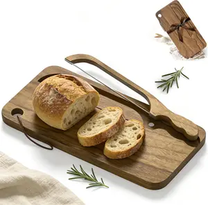 Sourdough Bread Slicer Set, 16" Bread Bow Knife and Cutting Board with Crumb Tray, Magnetic Storage, Ergonomic Design, Perfect for Bagels, Homemade Bread, Ideal Baking Gift for Women