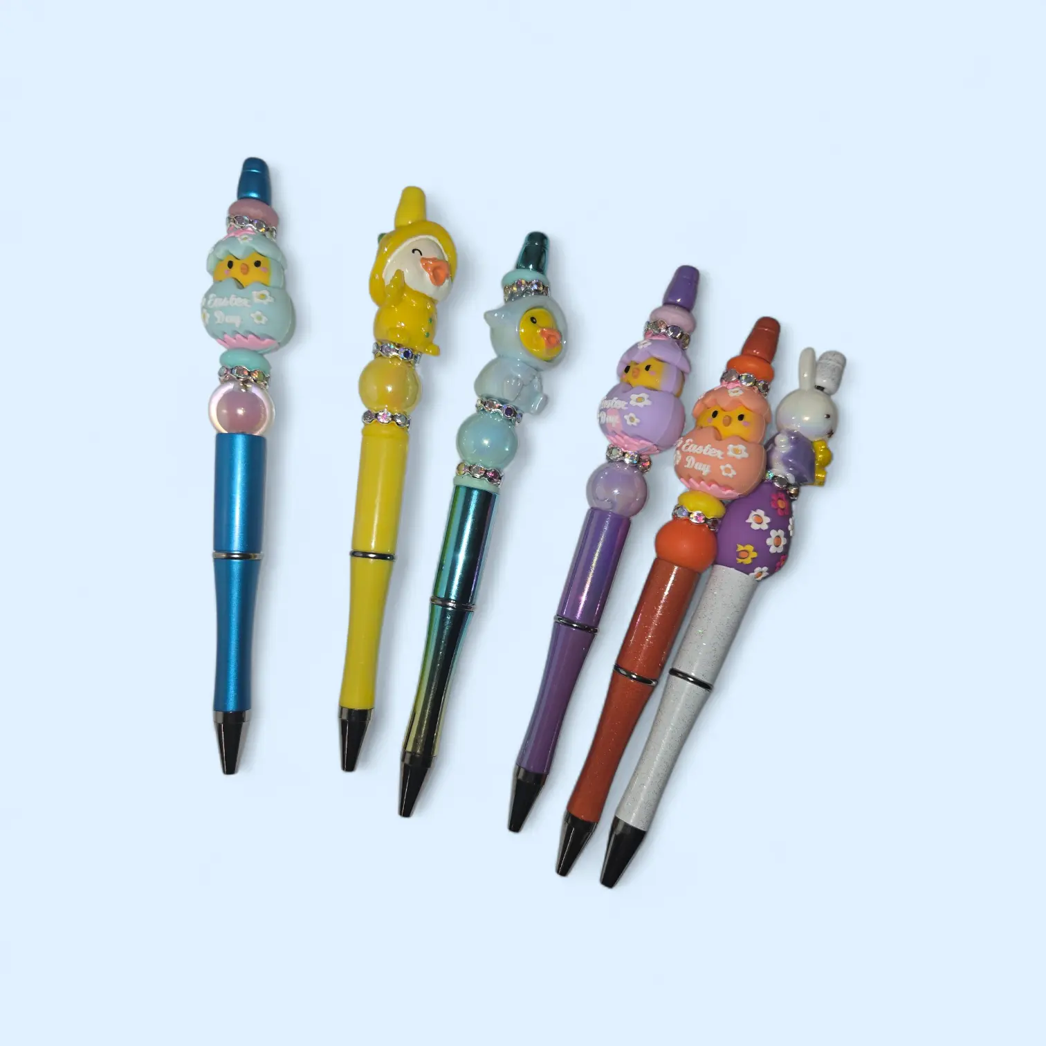 Beaded Pen Toppers - Detachable Beadable Customization Office Stationery Accessories, Attach to Any Pen for Writing Tools