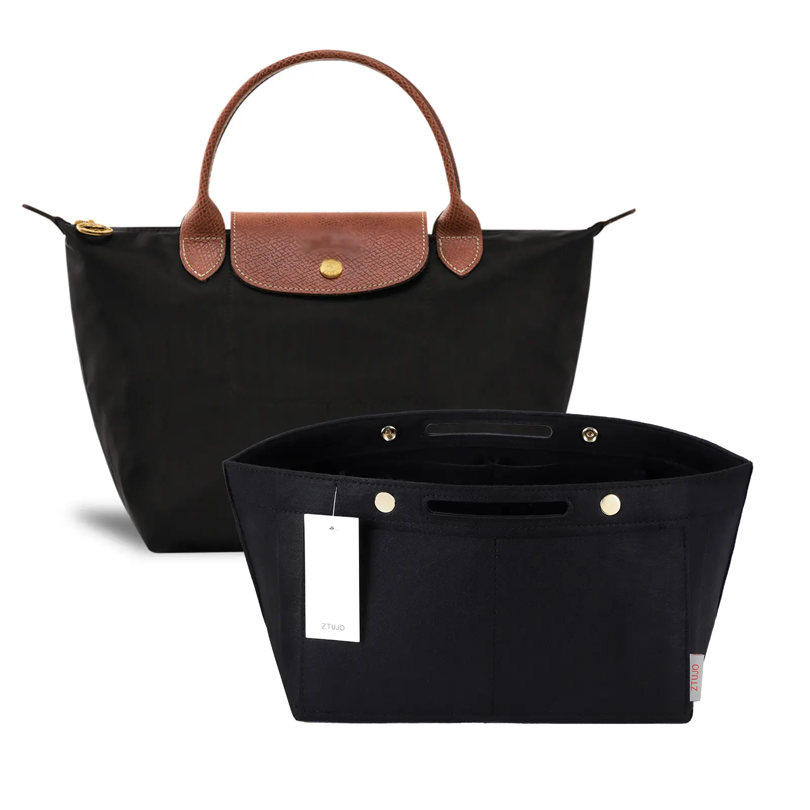 ZTUJO Purse Organizer Insert for le pliage, Compatible with Longchamp Le Pliage Top Handle S/M,Shoulder Bag S/L (Lighting Coffee, Large For Top Handle M and Shoulder Bag L) christmas 2024 ornament 2024 christmas ornament