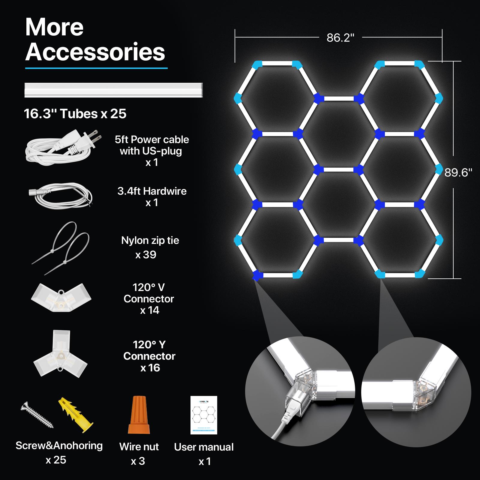 IPACKORIN Hexagonal Ceiling Light, Honeycomb Ceiling Light,Ultra Bright Honeycomb Lights, Hexagonal Garage Lights for Shops Supermarkets Shopping Malls Car Shows Basements Gymnasiums,memorialday