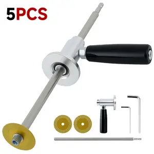 PVC Pipe Cutter Tools with Mini Diamond Cutting Wheel & Handle＆7" Cutting-Depth,Tool Kit Set Suitable for Pipe Diameters from 1-1/2" to 8" Compatible with 1/4" Hex Impact Drivers and Electric Drills