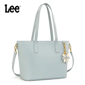 Lee large-capacity tote bag, laptop bag, made of leather, can be carried by hand or worn as a crossbody bag, with adjustable shoulder strap, suitable for work, shopping, travel, and school.