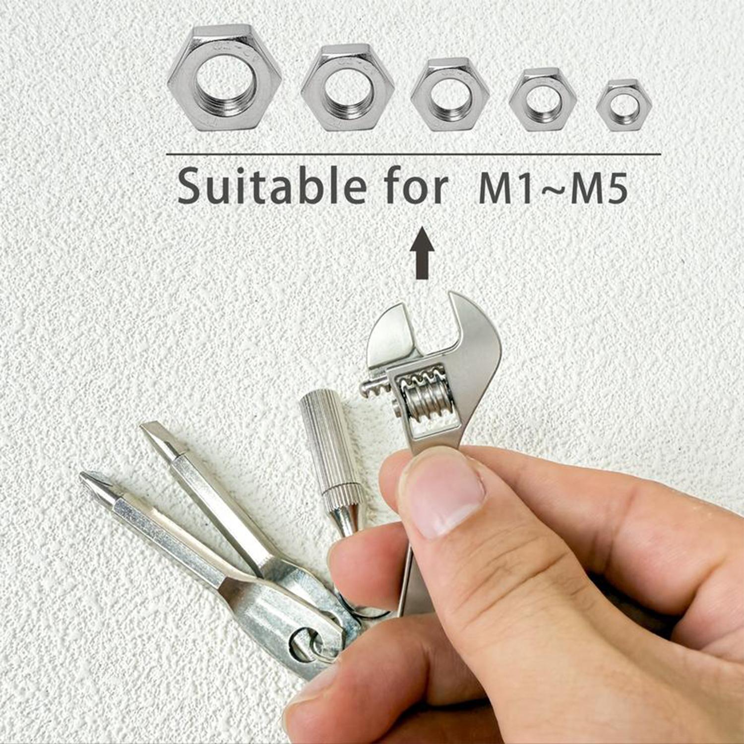 VAYWET 4-in-1 Pocket Mini Tool Keychain, EDC Mini Repair Tools: Letter Opener, Screwdriver, Copper Pocket, Pocket Wrench Keychain Metal Spanner Key Ring Pendant Gift Outdoor Camping Bicycle Motorcycle Repair Multifunctional Kit Maintenance Hand Tools