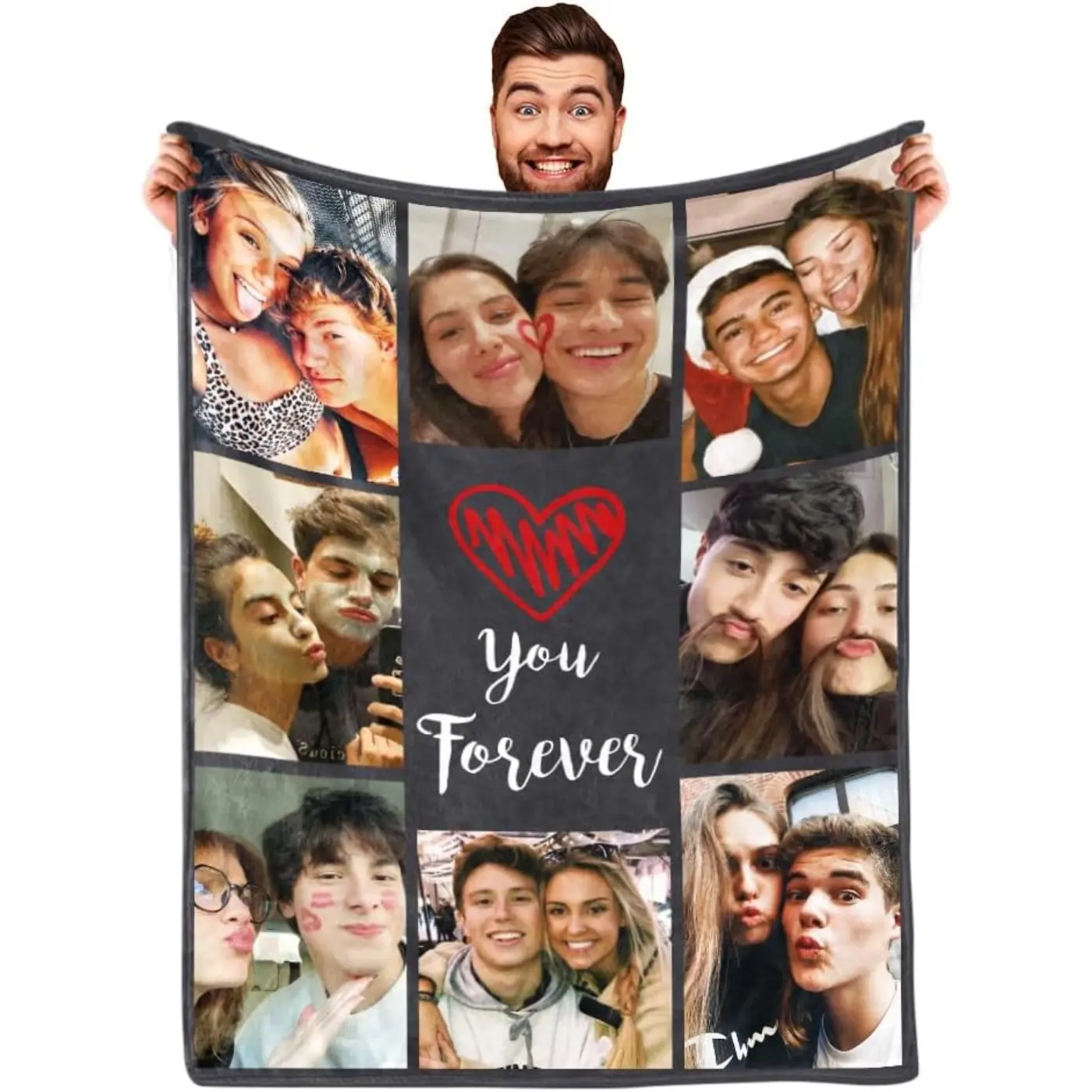 Custom   photos Blanket I Love You Girlfriend Boyfriend Gifts, Personalized Blankets Throw with pictures, Couples Gifts Valentine's Day Christmas Birthday Anniversary Gifts