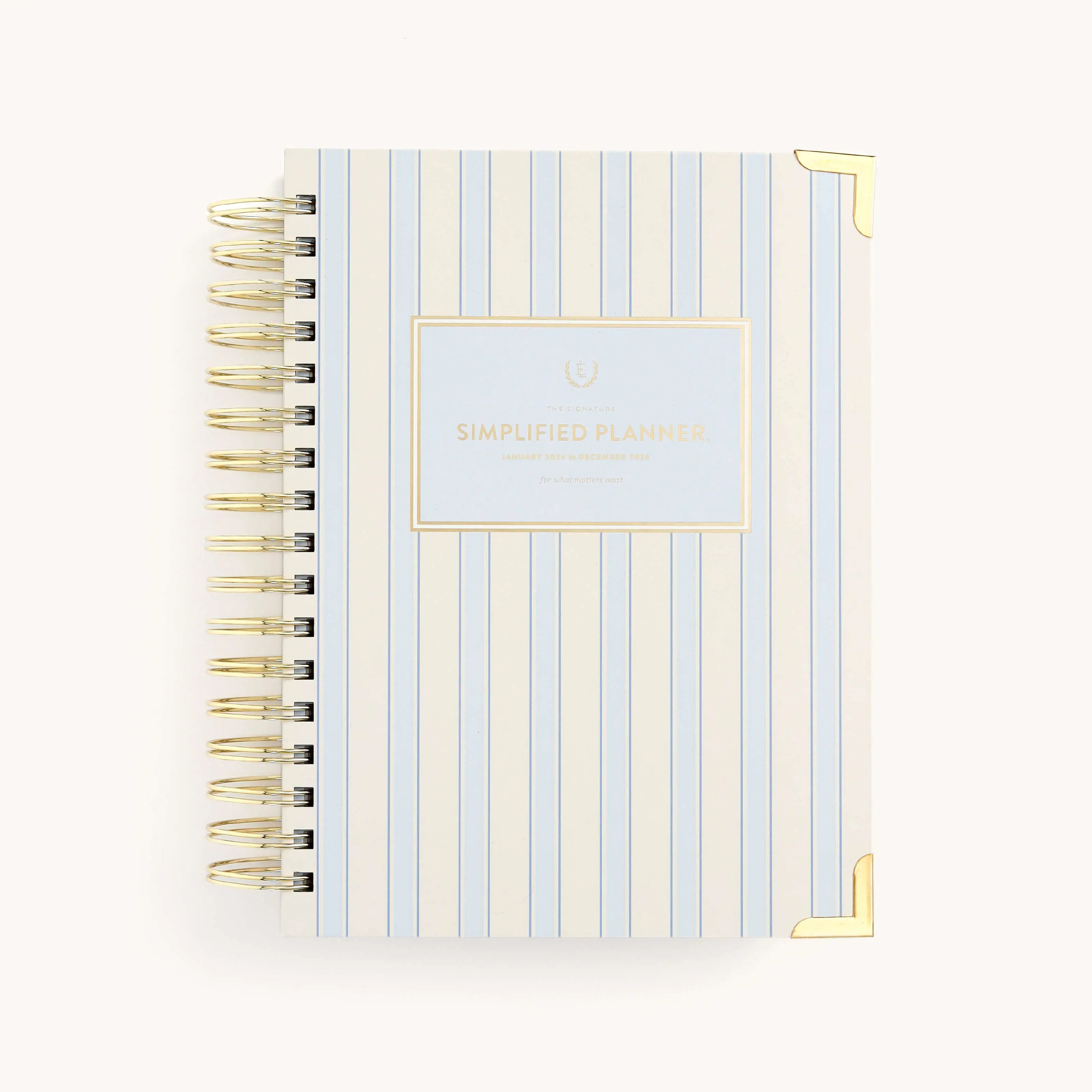 2026 Spiral Daily Simplified Planner - Serene Stripe