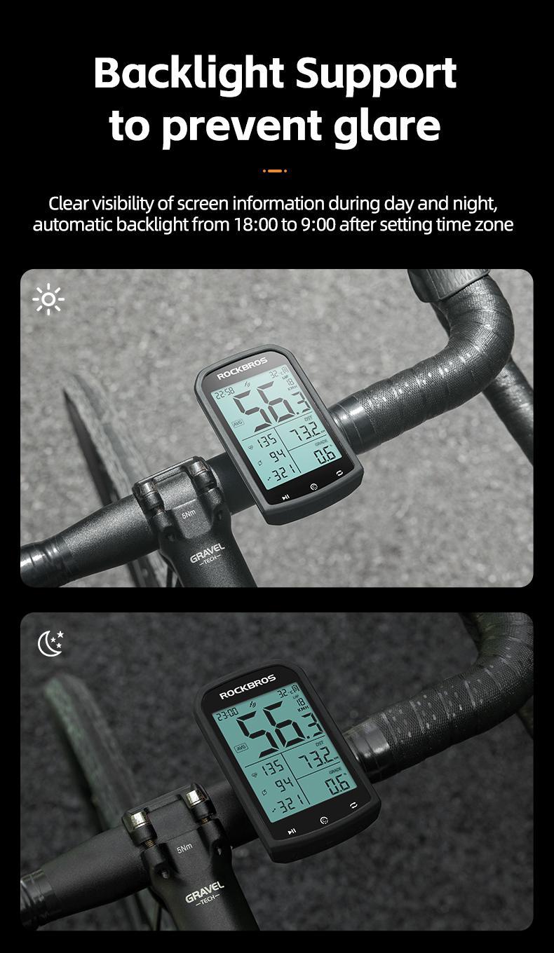 ROCKBROS Bike Computer Wireless Cycling Computers ANT+ Bluetooth Bicycle Computer Mini Speedometer Odometer Waterproof GPS/BDS/Galileo Position System