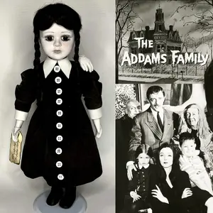 Wednesday Addams The Addams Family 15.5" Character Doll #58 by Erika's Emporium OOAK Handmade