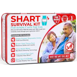 Funny Shart Survival Kit Gag Gift Set Novelty Prank Potty Humor Pack Joke Gift for Friends Family White Elephant Birthday Easter basket Toy Gift with Wet Wipe Ideal Choice Essentials Laugh