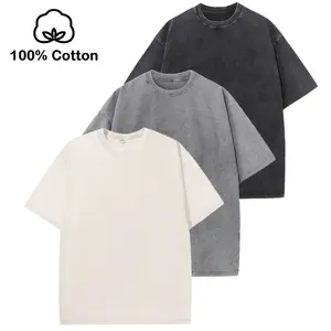 Zaitun Men's 100% Cotton Oversized T-Shirts Loose Fit Vintage Washed Tee Unisex Short Sleeve Casual Shirts Tops for Everyday Wear Beige Crewneck