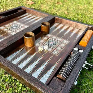 Personalized Leather Backgammon Set, Handmade Wooden Backgammon Set Anniversary Gift, Best Gift Idea for Husband,Gift for Boyfriend Birthday