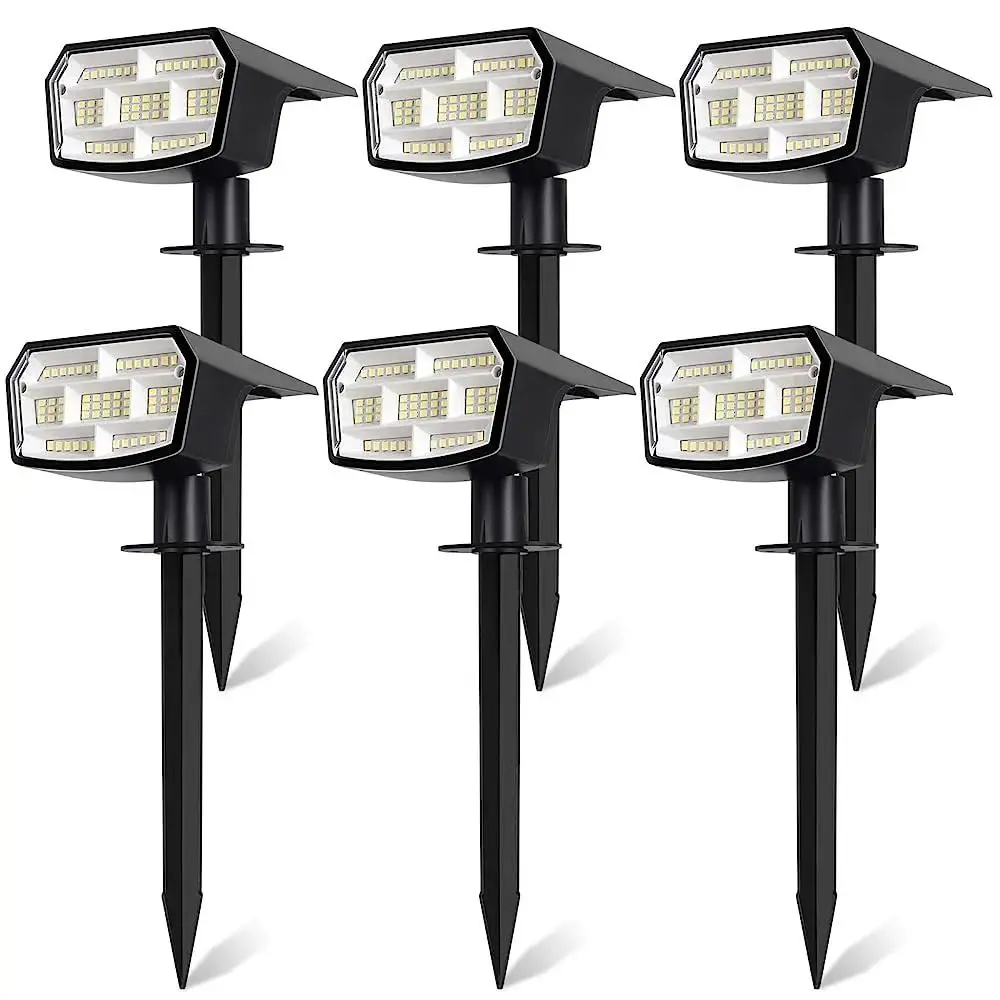 2/6/8Pcs Solar Spot Lights Outdoor, Waterproof 2-in-1 Solar Landscape Spotlights for Yard, 59 LED Solar Powered Wall Lights for Garden Pathway Driveway Walkway, Outdoor Patio Lights, Durable Waterproof Light #SummerVibes
